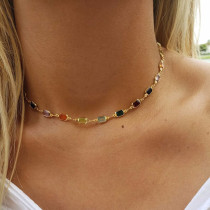Colored gemstone crystal necklace anklet bracelet