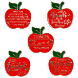 Teacher's Day apple English letter creative alloy brooch shirt collar accessory pins