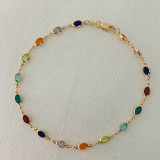 Colored gemstone crystal necklace anklet bracelet
