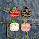 Teacher's Day apple English letter creative alloy brooch shirt collar accessory pins