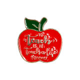 Teacher's Day apple English letter creative alloy brooch shirt collar accessory pins