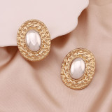 Pearl Geometry Retro Earrings