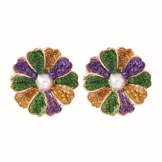 Carnival Alloy Gold Powder Shining Earrings