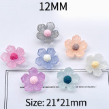 12MM flower Resin snap button charms
