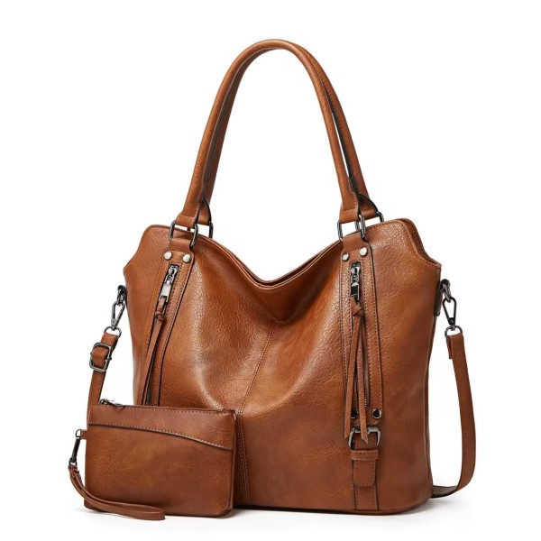 Large capacity tassel accessory Tote diagonal shoulder bag