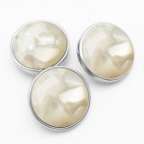 20MM  Dotted crushed shell resin snap button charms