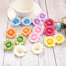 Handwoven Lafite Sunflower Earrings