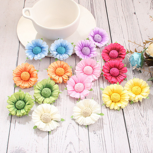 Handwoven Lafite Sunflower Earrings