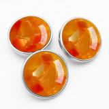 20MM  Dotted crushed shell resin snap button charms