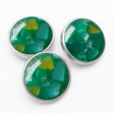 20MM  Dotted crushed shell resin snap button charms