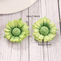 Handwoven Lafite Sunflower Earrings