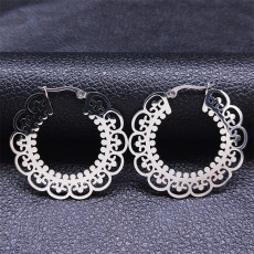 stainless steel Hollow carving earrings