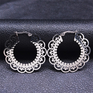 stainless steel Hollow carving earrings