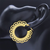 stainless steel Hollow carving earrings