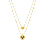 Valentine's Day Stainless Steel Love Double Layer Necklace