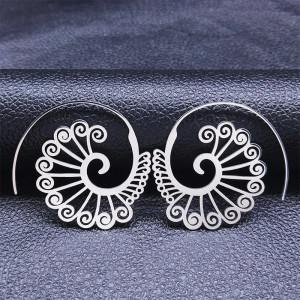 stainless steel Hollow carving earrings