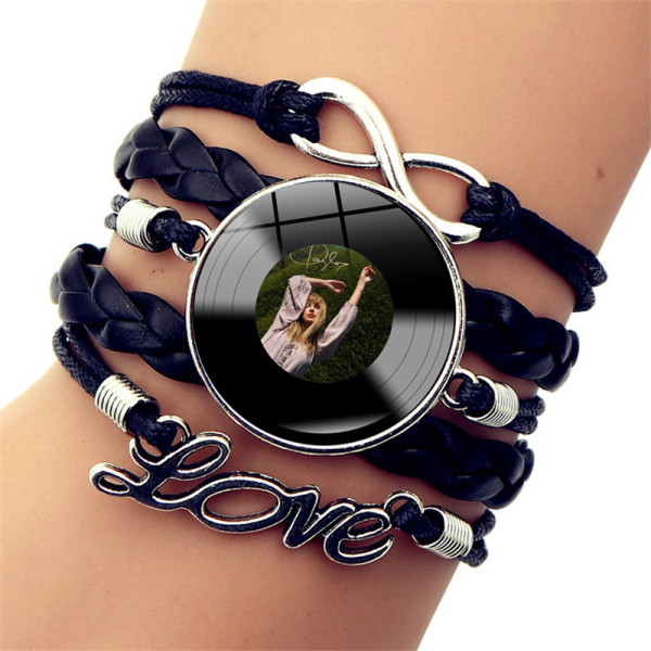 Taylor Swift vinyl record leather bracelet