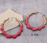 Valentine's Day Love Circle Alloy Bamboo Knot Earrings