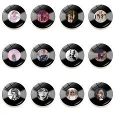 25MM Taylor Swift vinyl record refrigerator sticker crystal glass soft magnetic whiteboard sticker home decoration