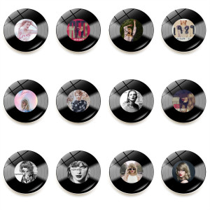 25MM Taylor Swift vinyl record refrigerator sticker crystal glass soft magnetic whiteboard sticker home decoration