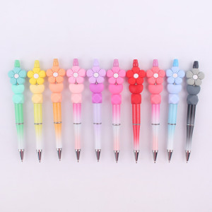 Flower Silicone Beads Colored Plastic Beads Writing Neutral Pen