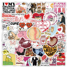 50 Love Valentine's Day Stickers Cartoon INS Sweet Valentine's Day Love LOVE Romantic Love Graffiti Waterproof Stickers