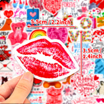 50 Love Valentine's Day Stickers Cartoon INS Sweet Valentine's Day Love LOVE Romantic Love Graffiti Waterproof Stickers