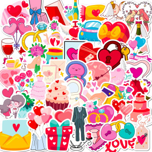 50 Love Valentine's Day Stickers Cartoon INS Sweet Valentine's Day Love LOVE Romantic Love Graffiti Waterproof Stickers