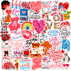 50 Love Valentine's Day Stickers Cartoon INS Sweet Valentine's Day Love LOVE Romantic Love Graffiti Waterproof Stickers