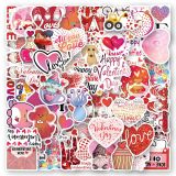 50 Love Valentine's Day Stickers Cartoon INS Sweet Valentine's Day Love LOVE Romantic Love Graffiti Waterproof Stickers