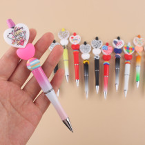 Valentine's Day Love American Flag Silicone Beads Colored Plastic Beads Writing Neutral Pen