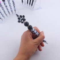 Dog paw print Silicone Beads Colored Plastic Beads Writing Neutral Pen