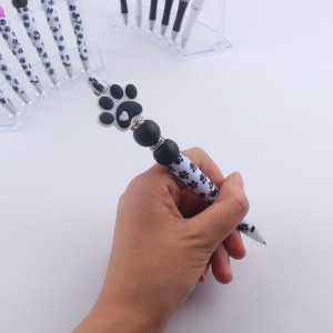 Dog paw print Silicone Beads Colored Plastic Beads Writing Neutral Pen