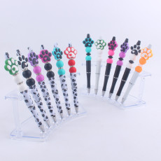 Dog paw print Silicone Beads Colored Plastic Beads Writing Neutral Pen