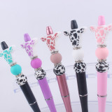 Cartoon Animal Cattle Silicone Beads Colored Plastic Beads Writing Neutral Pen