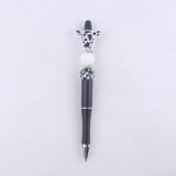 Cartoon Animal Cattle Silicone Beads Colored Plastic Beads Writing Neutral Pen