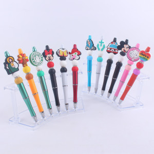 Cartoon pattern cute Silicone Beads Colored Plastic Beads Writing Neutral Pen