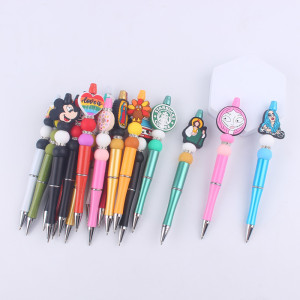 Cartoon pattern cute Silicone Beads Colored Plastic Beads Writing Neutral Pen