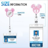 Mickey Head Bow Medical Care Acrylic Gold Onion Sparkling Powder Easy Pulling Buckle Stretching, Rotating, Easy Pulling ID Buckle Stretching