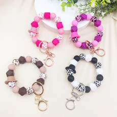 Western style silicone bead bracelet, cowboy hat bracelet, bracelet, keychain pendant