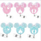 Mickey Head Bow Medical Care Acrylic Gold Onion Sparkling Powder Easy Pulling Buckle Stretching, Rotating, Easy Pulling ID Buckle Stretching