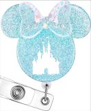 Mickey Head Bow Medical Care Acrylic Gold Onion Sparkling Powder Easy Pulling Buckle Stretching, Rotating, Easy Pulling ID Buckle Stretching