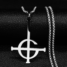 Stainless steel punk Ghost rock band pendant necklace