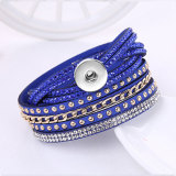 Korean velvet multi-layer hot diamond inlaid bracelet fit 18mm snap button jewelry