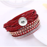 Korean velvet multi-layer hot diamond inlaid bracelet fit 18mm snap button jewelry