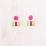 Valentine's Day Easter Transparent Love Rabbit Earrings