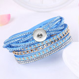 Korean velvet multi-layer hot diamond inlaid bracelet fit 18mm snap button jewelry
