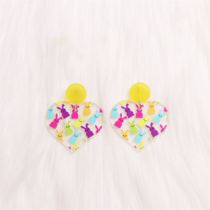 Valentine's Day Easter Transparent Love Rabbit Earrings