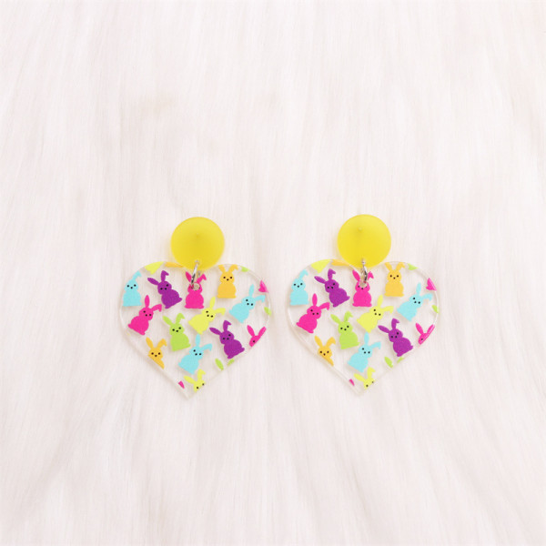 Valentine's Day Easter Transparent Love Rabbit Earrings