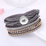 Korean velvet multi-layer hot diamond inlaid bracelet fit 18mm snap button jewelry